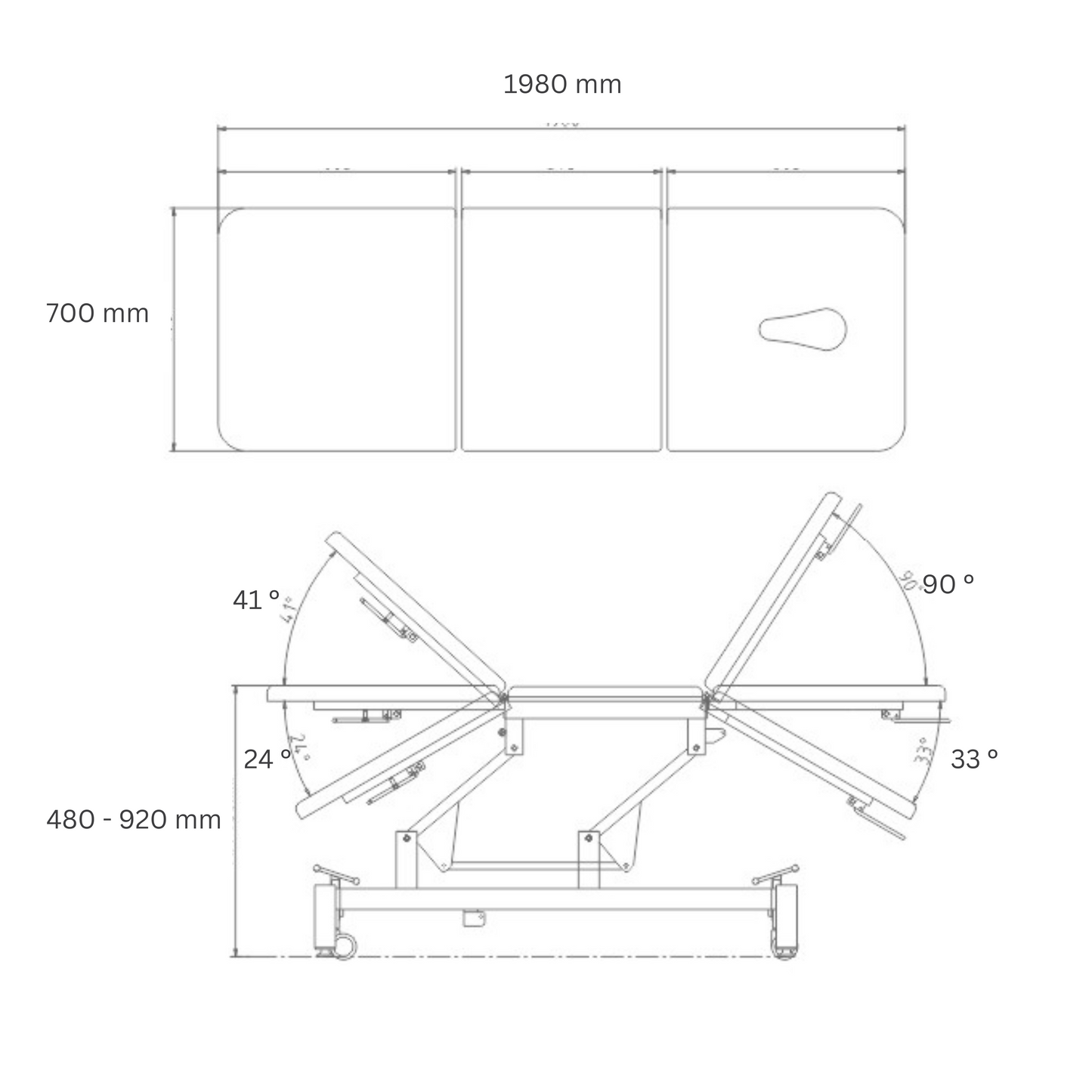 3 Section Electric Treatment Table (TT-T108)